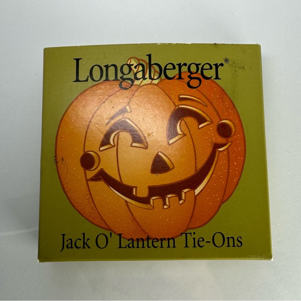 Longaberger 2001 Jack O'Lantern Basket Tie-Ons In Original Box Excellent
